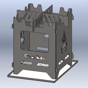 Tragbarer Campingkocher Digitale CAD-Datei | Laser Cut Vorlage | DIY Holzofen | Überlebensausrüstung | Kochen im Freien | CNC Projekt