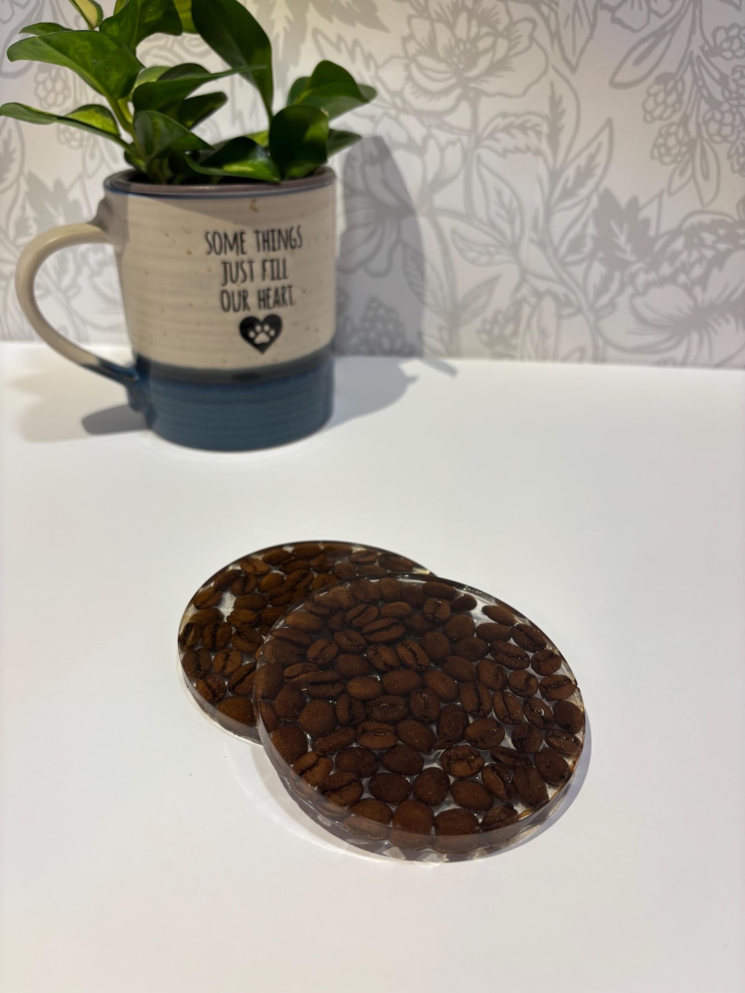 Coffee Bean Coasters - Real Coffee Beans in Resin Casting (SET OF 2 or ...