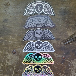 Pegatinas con efigie de alma o calavera de la vieja Nueva Inglaterra: ¡varias variedades!