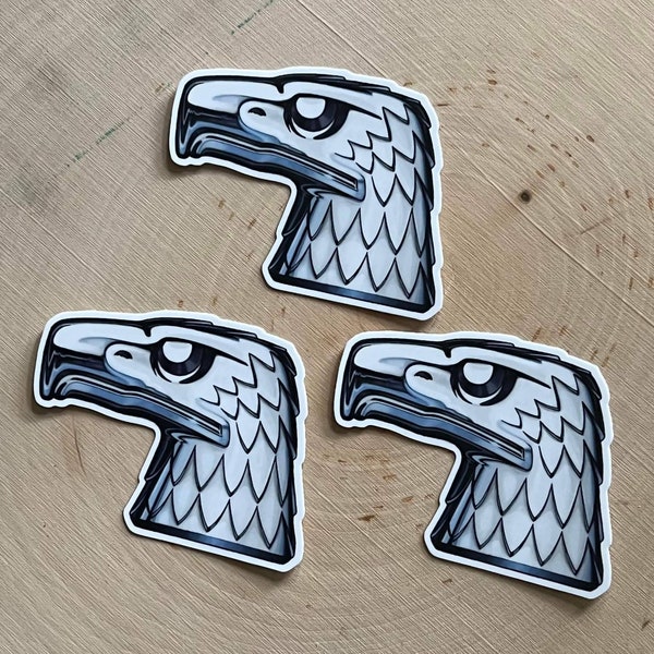 2 Variations! AMC American Motors Eagle Head Emblem Sticker on White or Clear Background