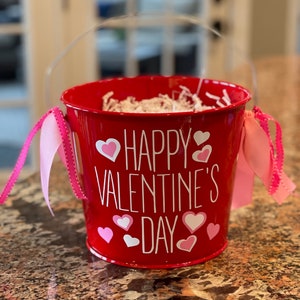 Boy or Girl Personalized 5QT Valentine Bucket; Several Designs to Choose From; Teacher Gift; Some Buckets Ready to Ship