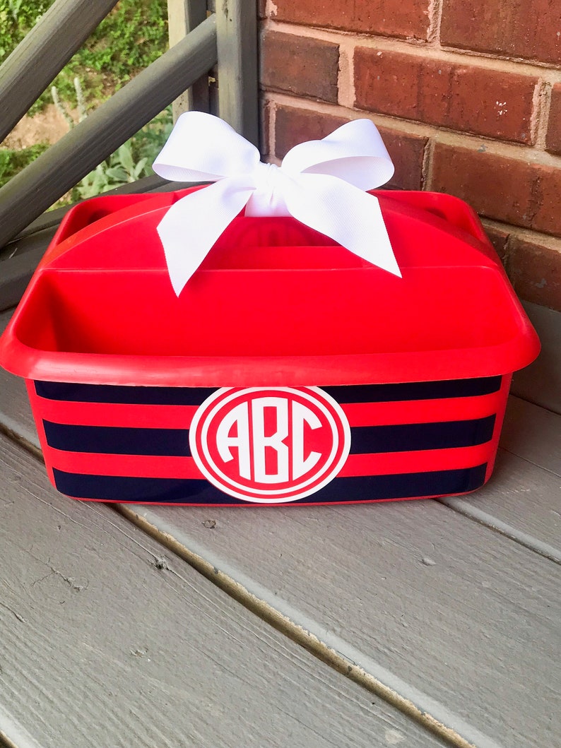Personalized Shower Caddy With Stripes and Initial/initials Etsy UK