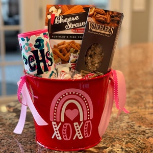 Personalized 5QT Valentine Bucket; Several Designs to Choose From; Teacher Gift; Some Buckets Ready to Ship