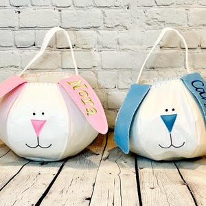 Monogramm Osterkorb aus Filz für Jungen und Mädchen; Perfekter erster Oster- und Kleinkind-Osterkorb; Babypartygeschenk; Gestickter Korb