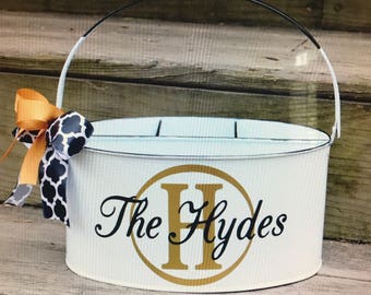 Personalized Utensil Caddy; 7 Color Options; Great for entertaining, cook outs/and or craft organizer; Great Christmas/Wedding gift!