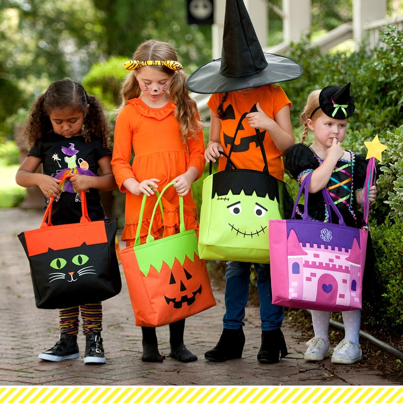 Monogrammed Pink and Purple Princess Castle Halloween Bag; Great for Little Girls; In stock /& ready to monogram and ship out