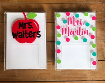 Personalized Acrylic Paper Holder;Comes with paper; Great Teacher Gift; Dorm/Desk Gift;Graduation Gift; Hostess Gift