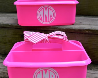 Organizador de ducha personalizado para la universidad o campamento / Organizador de dormitorio con monograma / Organizador para profesores