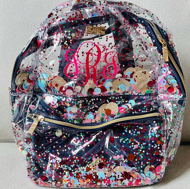 clear confetti backpack