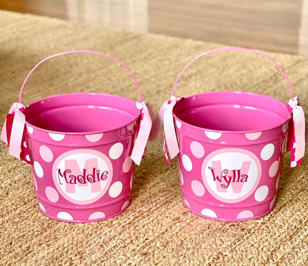 10 QT Personalized Bucket With Double Circle With Name/initial and ...