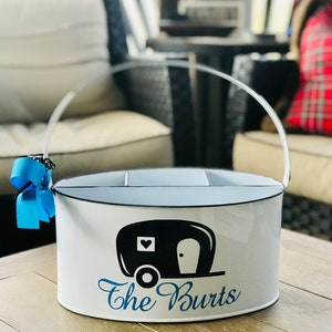 Personalized Camping/Camper Utensil Caddy; 7 Color Options; Great for entertaining, cook outs/and or craft organizer; Great Hostess Gift