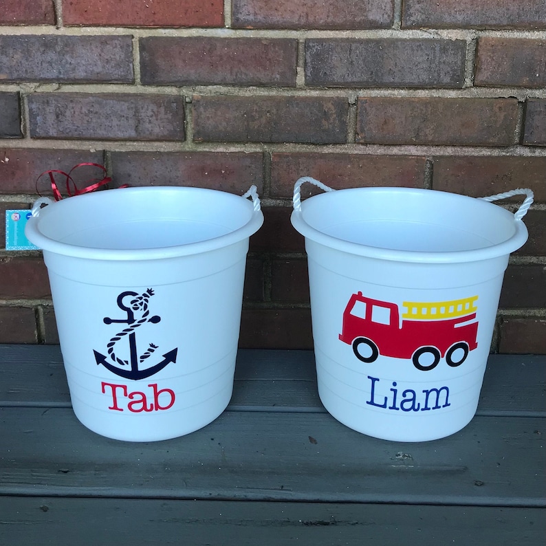 Personalized Rope Pail Bucket for Girls and Boys Perfect for | Etsy