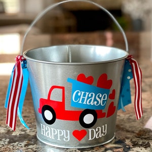 Boy or Girl Personalized 5QT Valentine Bucket; Several Designs to Choose From; Teacher Gift; Some Buckets Ready to Ship