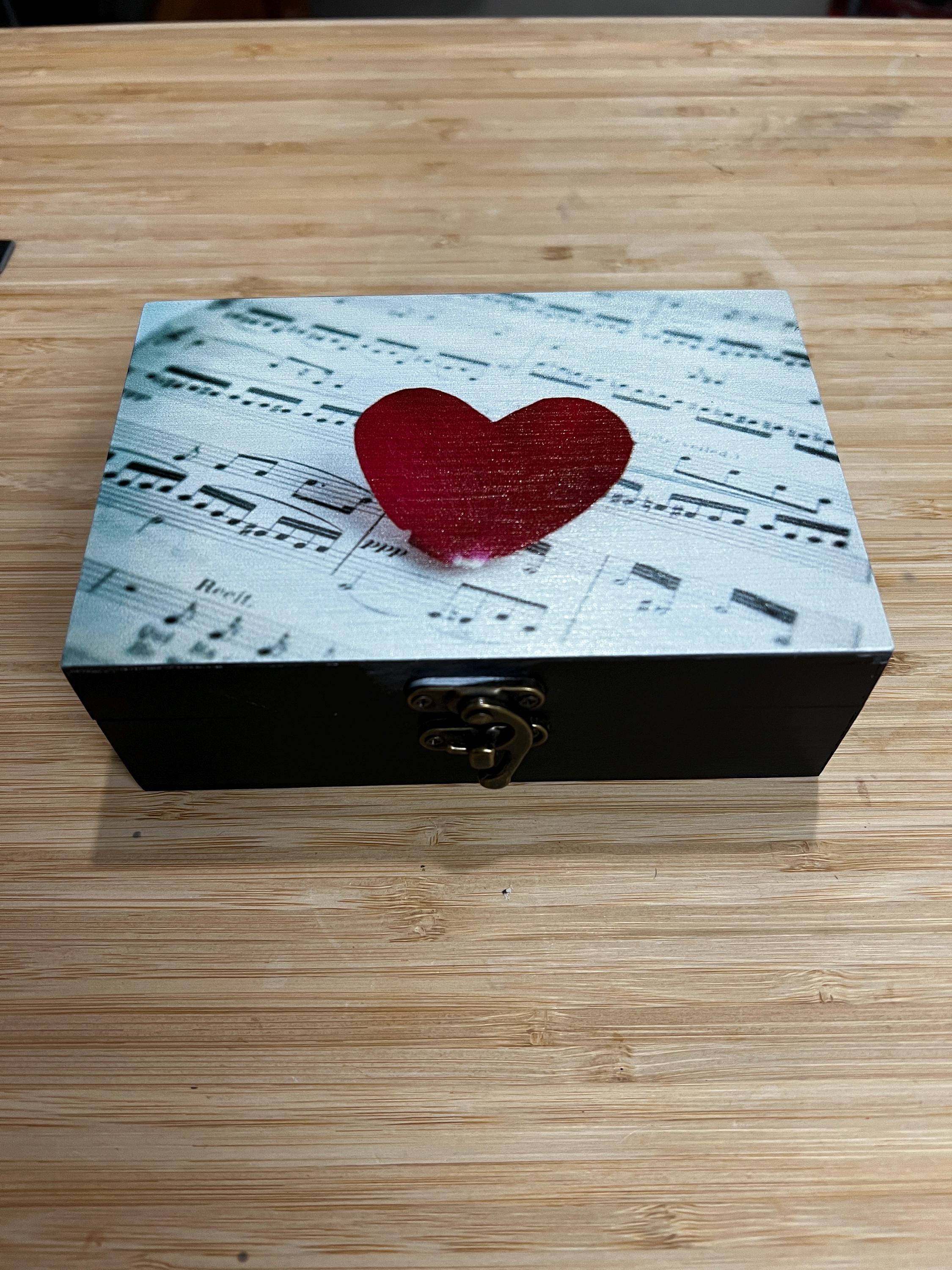Custom Love & Music Memory Box, Keepsake Treasure Chest