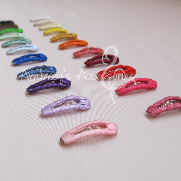 10 pack 20 mm Hair Clip Ribbon Wrapped