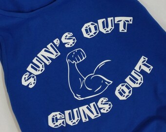 Royal Blue Suns Out Guns Out Tank Top, Herren Tank Top, Workout Tank Top für Männer