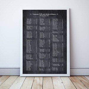 schoolbord stoelkaart bruiloft afdrukbaar, digitaal, rustiek bruiloft stoelindeling tafeltoewijzing alfabetisch of op tafelnummer of naam