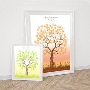 entwined fingerprint guest book tree - printable file - thumbprint wedding tree, customised personalised, unique, ketubah, fingerprint tree