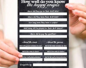 How Well Do You Know The Bride Wedding Quiz Wedding Trivia Etsy