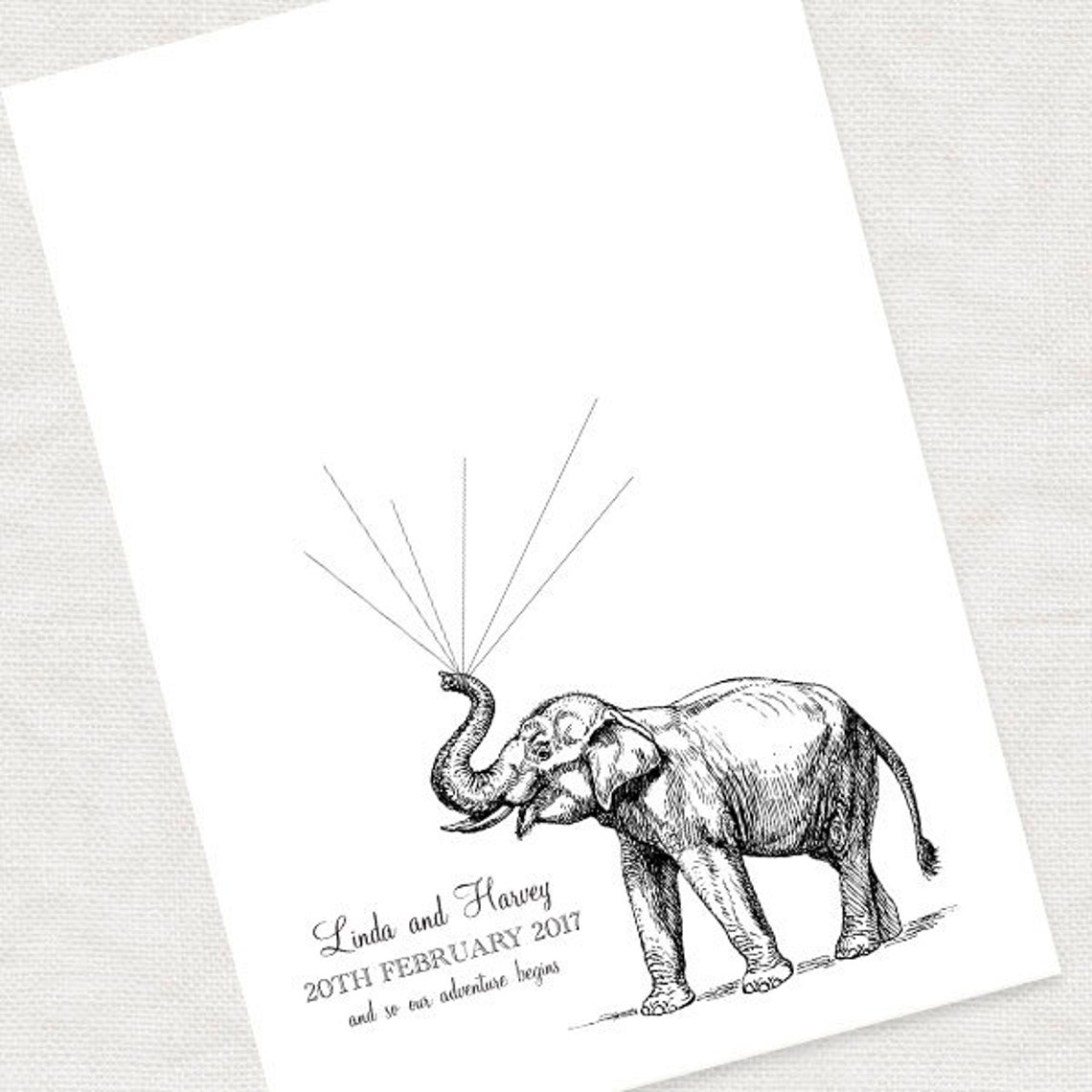 Elefant Gästebuch für Hochzeit oder Babyparty Fingerabdruck Etsy.de