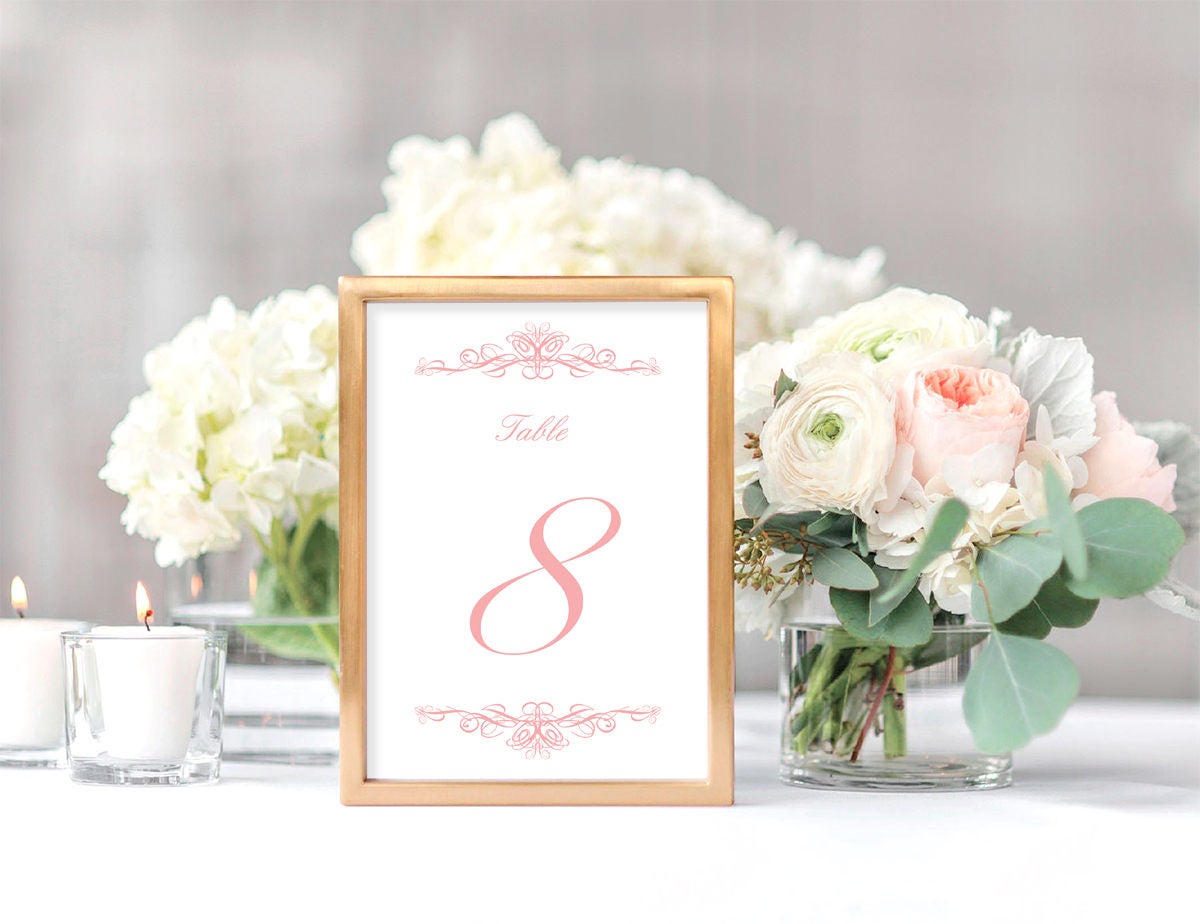 Printable Wedding Table Numbers 24 Instant Download Table Etsy