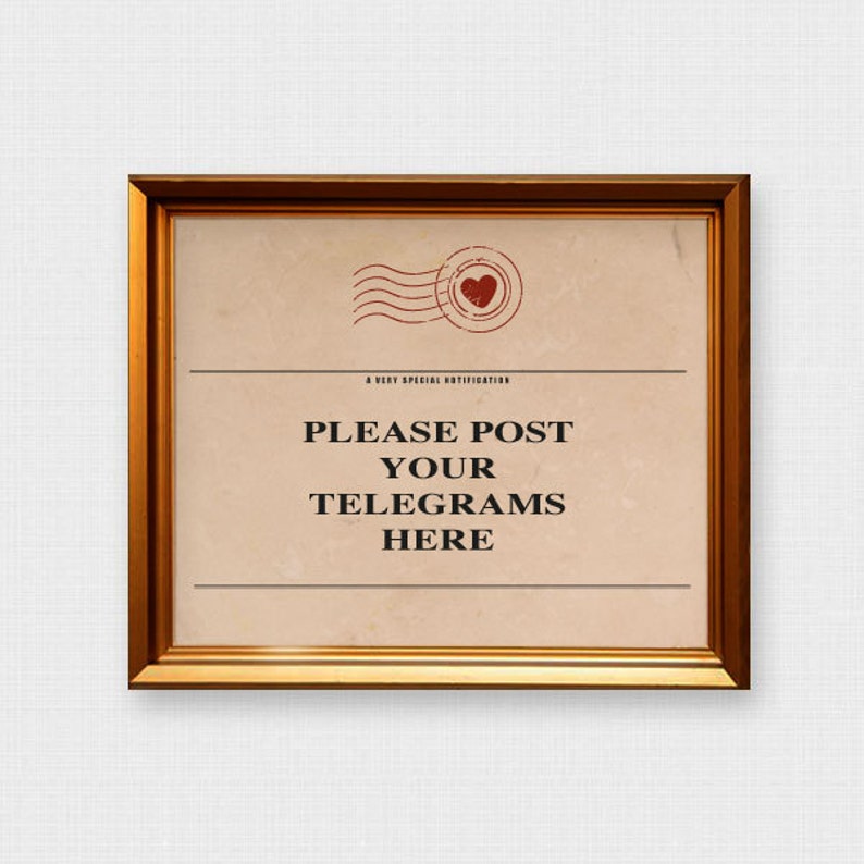 free download wedding guest book sign to match vintage telegram design