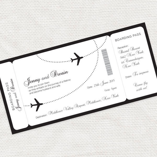 boarding pass wedding invitation - printable file - aviation wedding, ticket wedding invite, airplane theme, destination wedding, custom