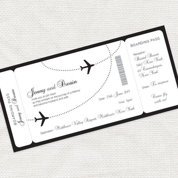 Printable Destination Boarding Pass Invitation
