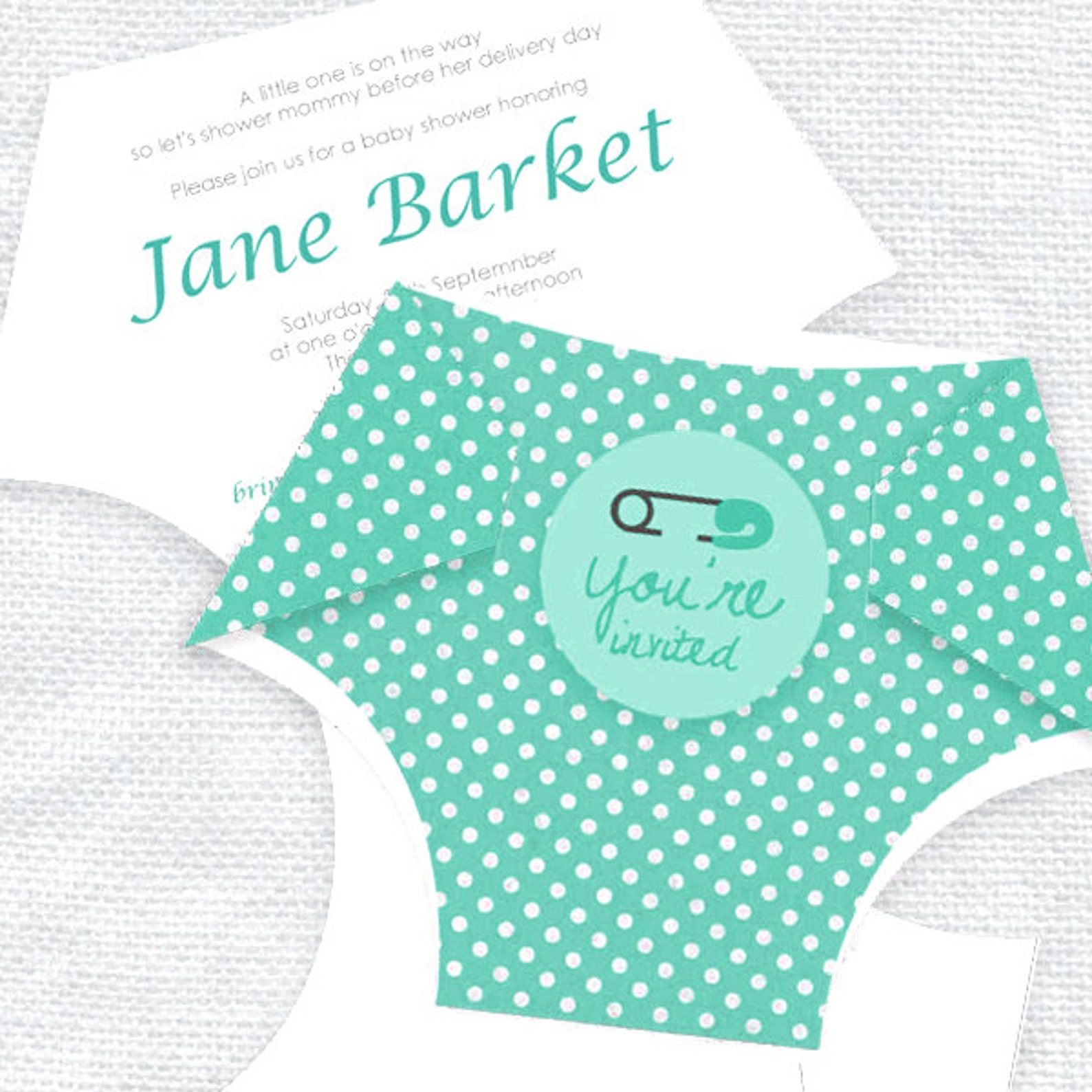 Diy Diaper Printable Baby Shower Invitation Template Digital Etsy