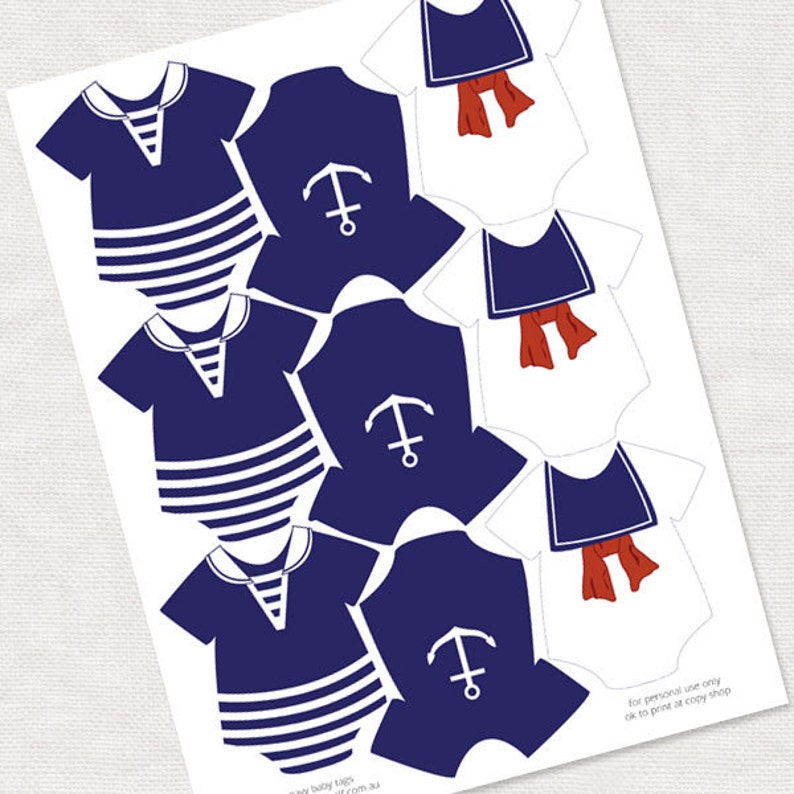 Nautical baby shower decorations navy printable instant | Etsy