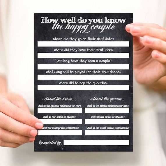 Wedding Reception Games Couples Shower Games Printable Etsy