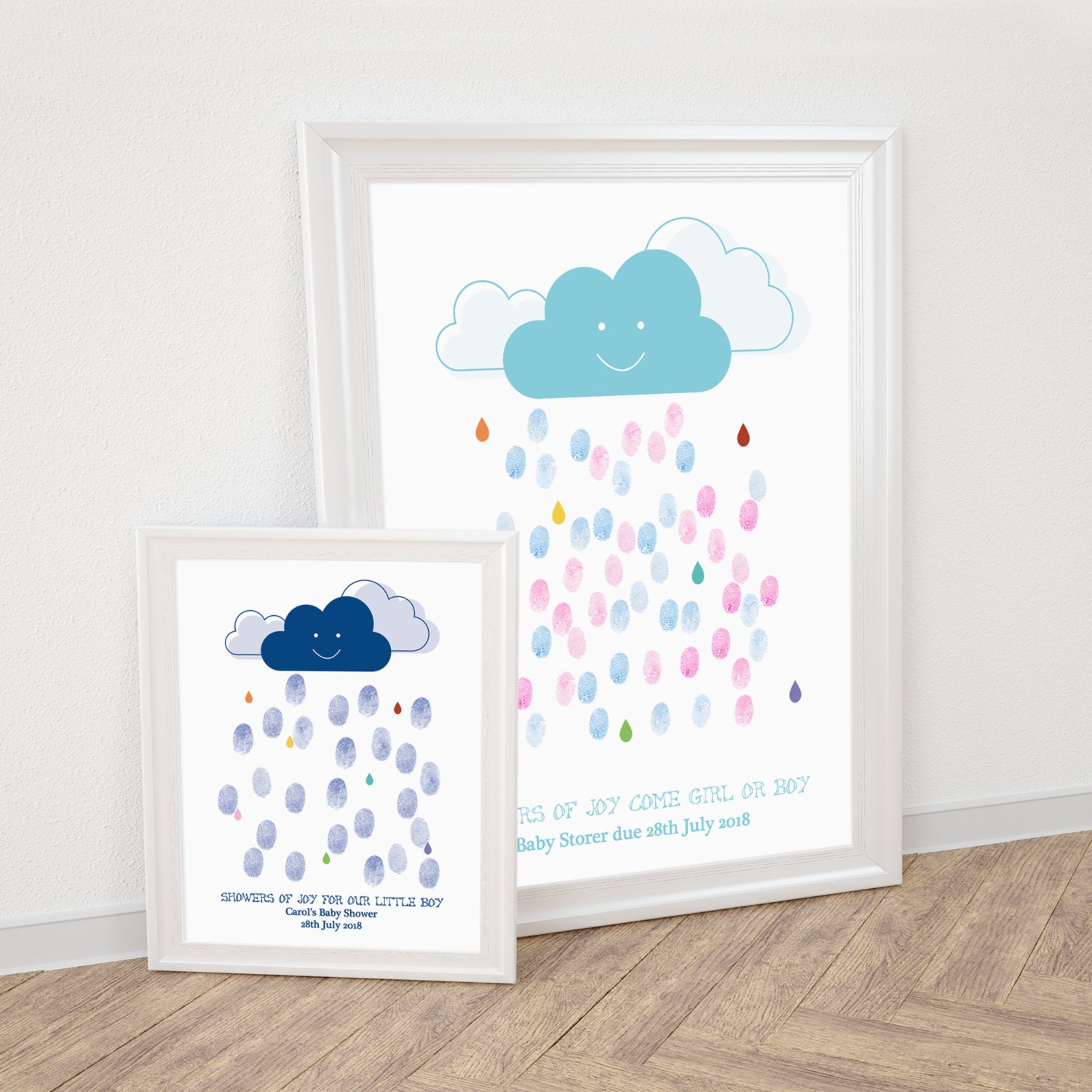 Baby shower fingerprint guestbook diy printable showers of Etsy