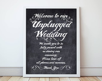 Unplugged Wedding Sign - DIGITAL DOWNLOAD - Welcome Wedding Sign - Wedding Signage - Ceremony Sign - Classic Wedding Ceremony Decoration