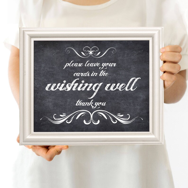 Printable Wedding Sign Cards In Wishing Well Instant Etsy