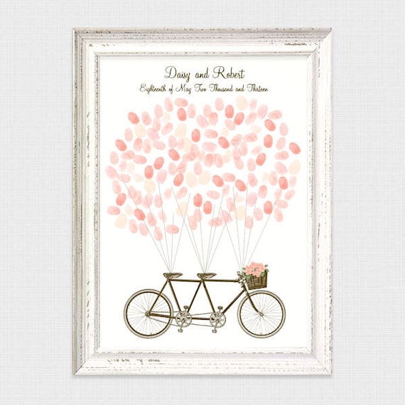 Alternatives Fahrrad Tandem Fahrrad Fingerabdruck Gastebuch druckbare Datei Fingerabdruckbaum alternatives Fahrrad Radsport Gastebuch Etsy