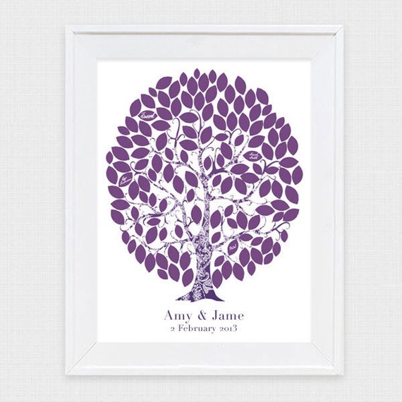 Signature Guest Book Wedding Tree Printable File Custom - Etsy