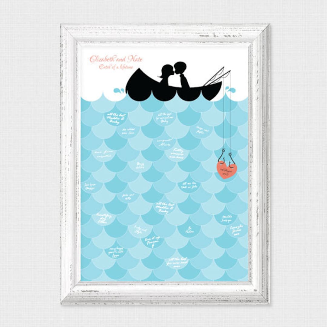 Hooked on You Signature Wedding Guest Book - Printable File ...