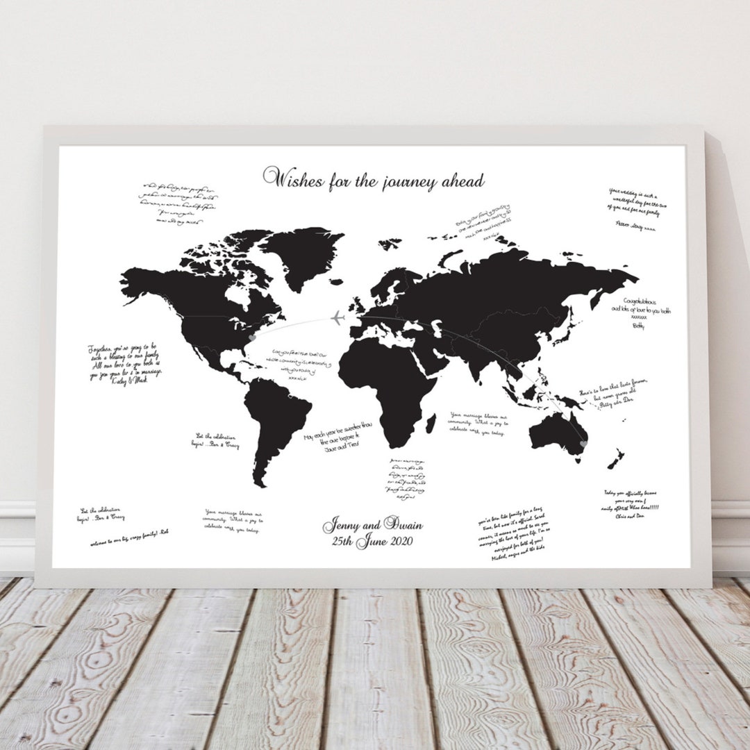 Custom Wedding Guest Book Map - Printable Poster File - Keepsake Map ...