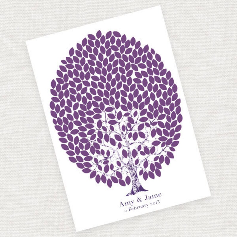 Signature Guest Book Wedding Tree Printable File Custom - Etsy