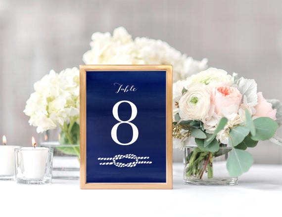 Tie The Knot Printable Wedding Table Numbers Downloadable Etsy