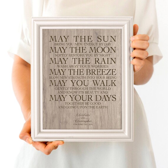 Wedding Blessing Wooden Effect Printable Rustic Customised Etsy
