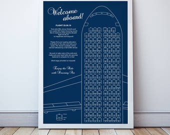 wedding seating chart airplane - printable file - aviation plane travel destination wedding unique wedding seating plan reception seating