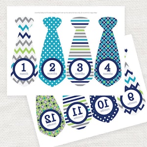 Printable Monthly Baby Stickers Month Baby Boy Photo Stickers Milestone ...