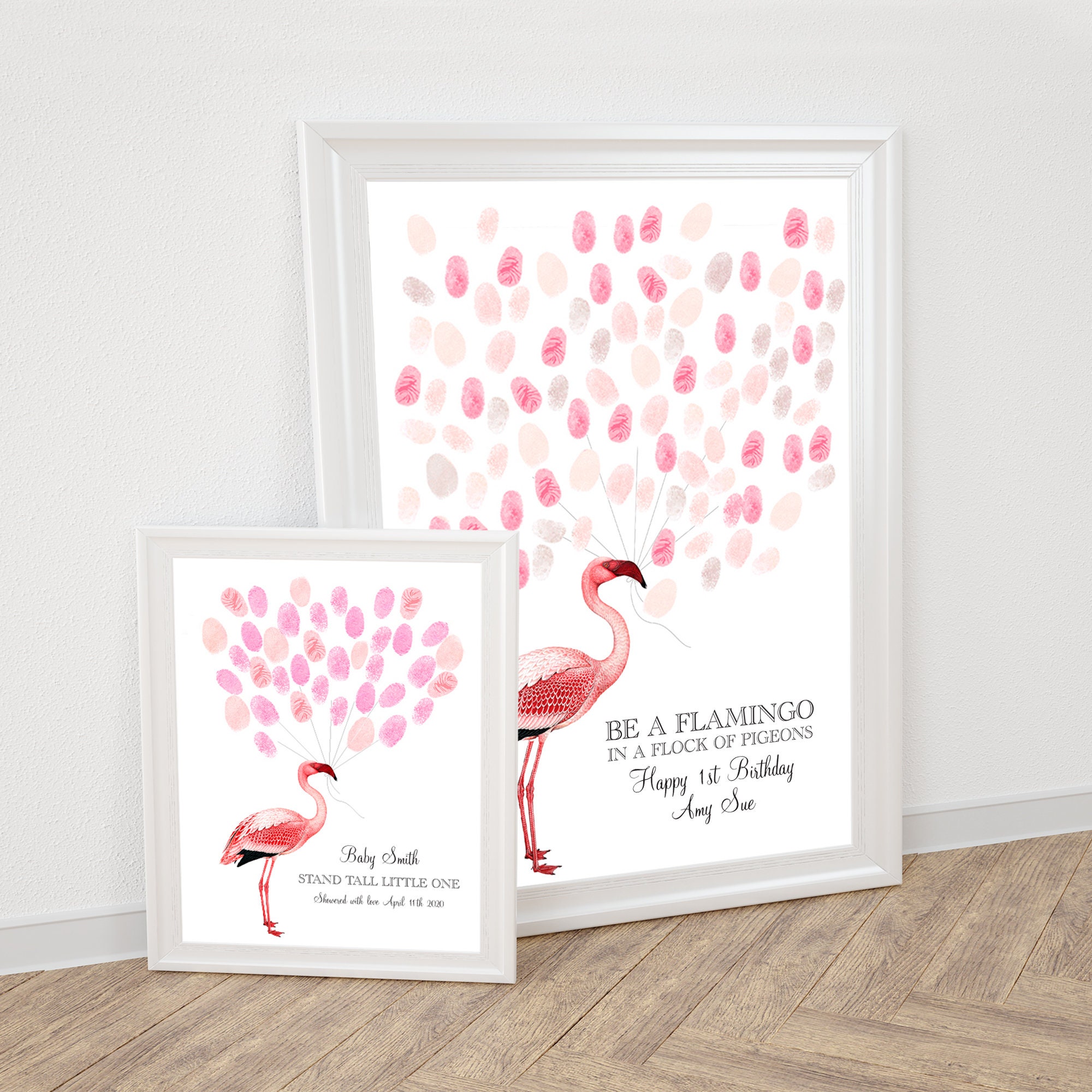 Flamingo Baby Shower Fingerprint Guest Book Balloon - Etsy