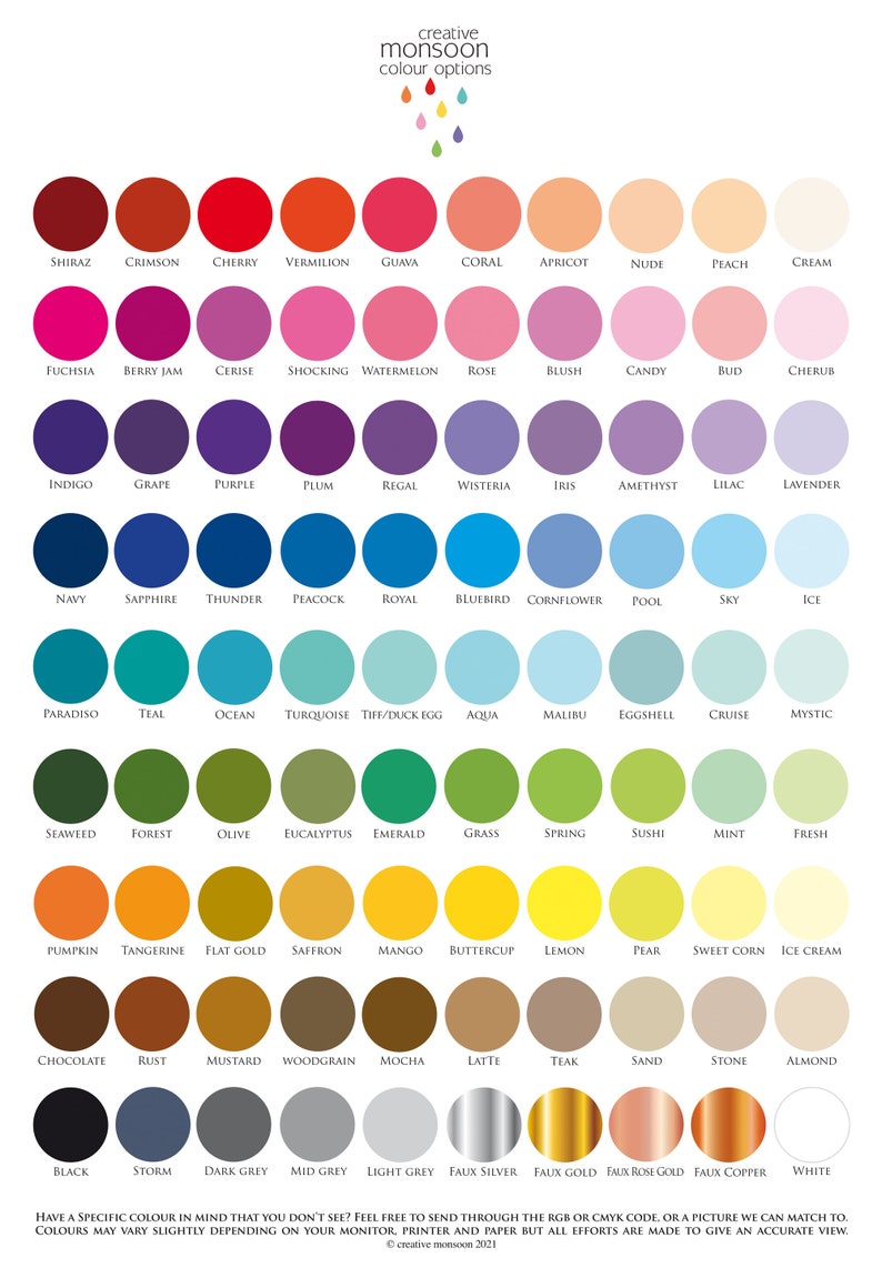 colours for custom wedding designs
