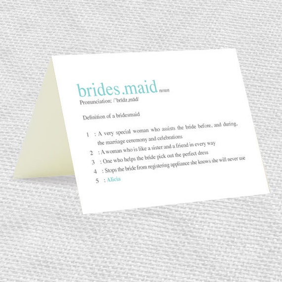 be my bridesmaid dictionary definition card customisable personalised diy template bridesmaid card download turquoise printable editable