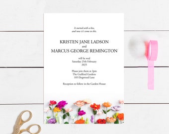 floral wedding invitation PDF | colorful wedding invitation template | summer wedding invite digital download | spring wedding stationery