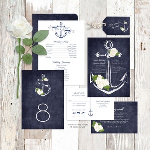 Hochzeitseinladung, maritime Einladung, Hochzeitseinladung, Hochzeitseinladung, maritimes Dekor, maritimes Blumenmeer