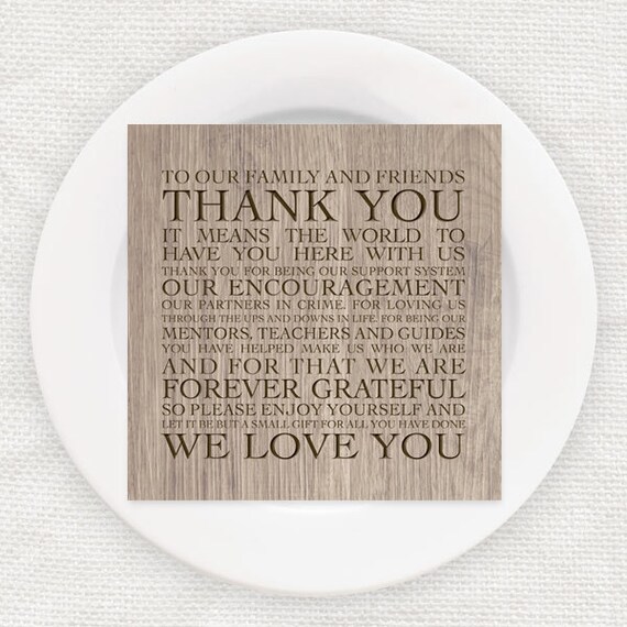 Wedding Reception Thank You Poem Cards Instant Download Etsy