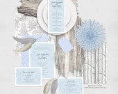 forest wedding invitation suite - diy printable - ghost gum stationery sets, winter woodland, day of wedding designs, australian, reception